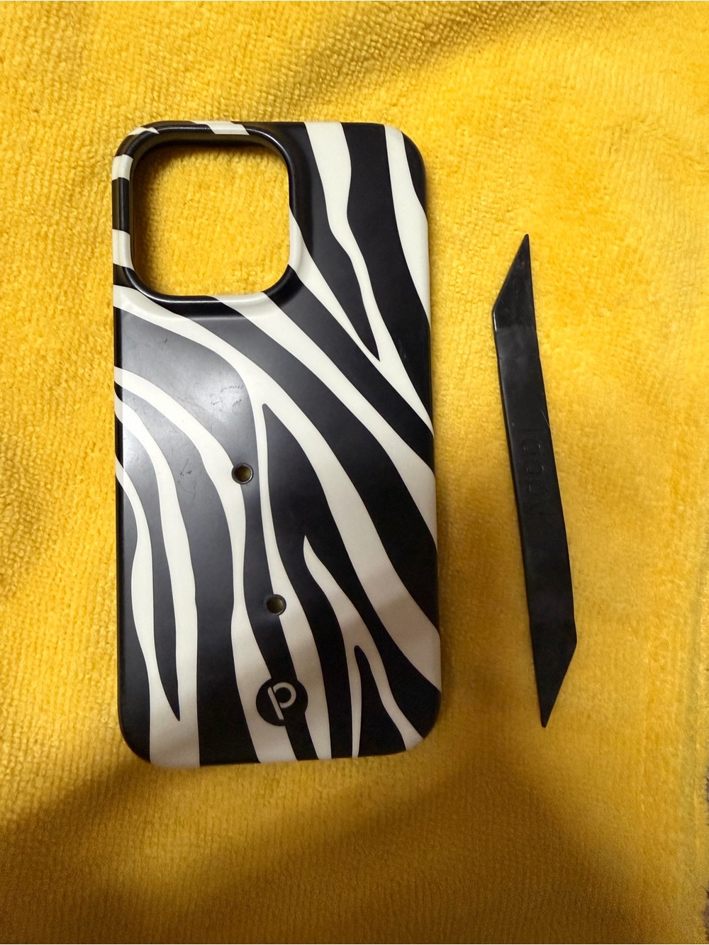 Loopy Zebra-Print Phone Case - Black & White IPhone 14 Pro Max